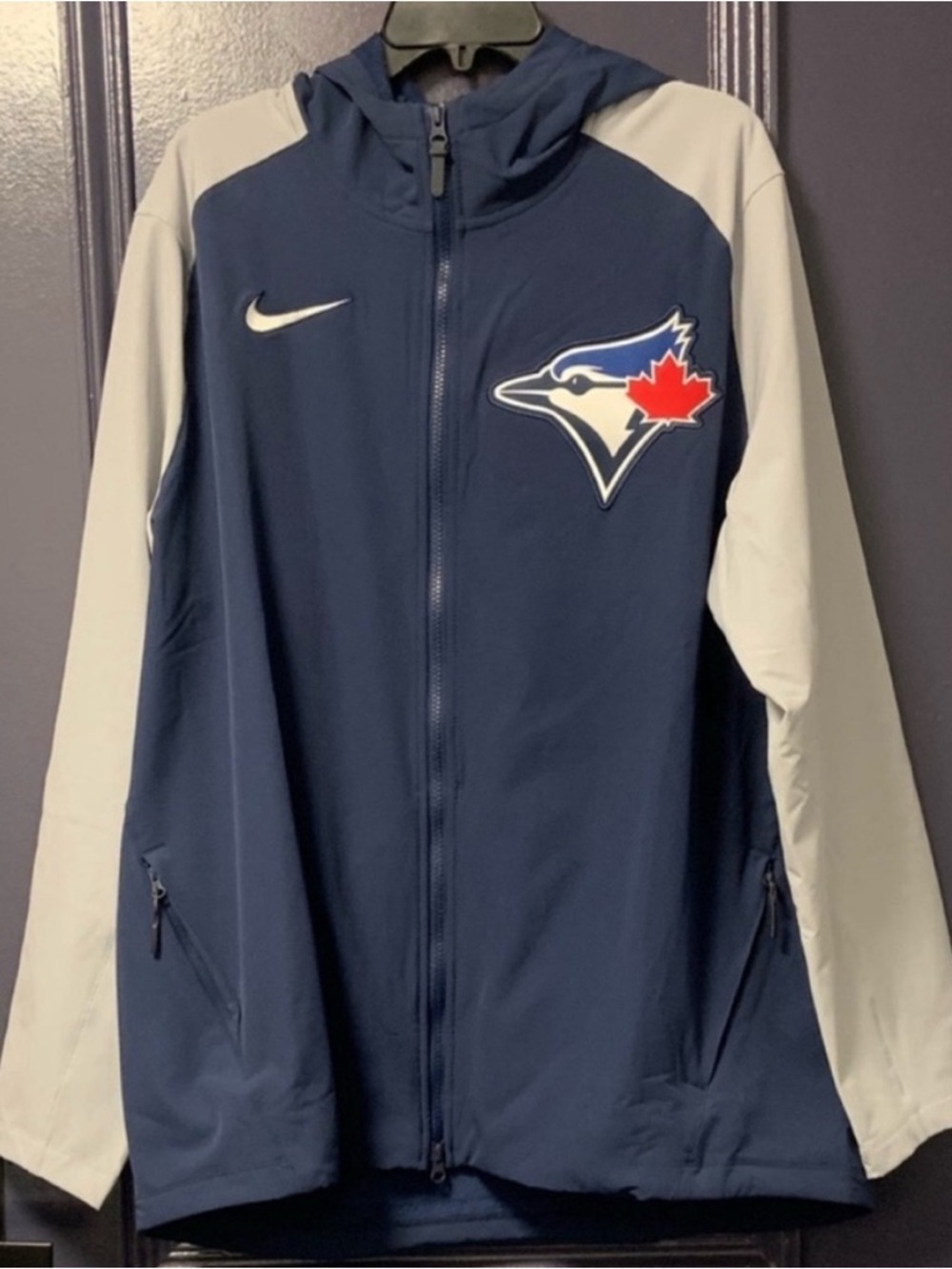 Nike Navy and Light Gray Toronto Blue Jays Hooded Utility Jacket